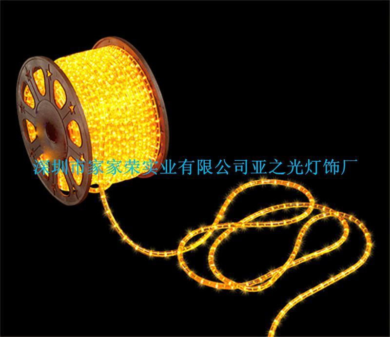 供應(yīng)110V燈橫放與全銅芯主線平行的空心圓三線LED彩虹管